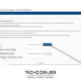 Zakładamy konto kierowcy. Po otrzymaniu maila z linkiem aktywacyjnym, klikamy, by otworzyć portal do zgłoszeń.