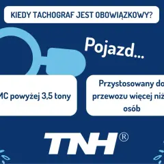 Kiedy pojazd specjalny musi mieć tachograf? Gdy DMC przekracza 3,5 tony lub przewozi więcej niż 9 osób.