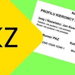 Profil kierowcy zawodowego (PKZ) Jana Kowalskiego, numer PKZ 2345 12345 12345 1, kategoria Blok C.