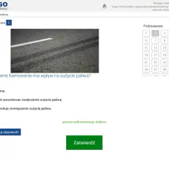 Test kwalifikacja wstępna przyspieszona: zdjęcie śladów hamowania na asfalcie i pytanie o wpływ gwałtownego hamowania na zużycie paliwa.