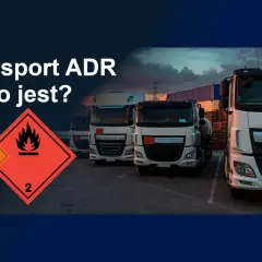 Ciężarówki z oznaczeniami ADR, symbolizujące transport materiałów niebezpiecznych. Dowiedz się, adr co to jest i jakie zasady obowiązują.