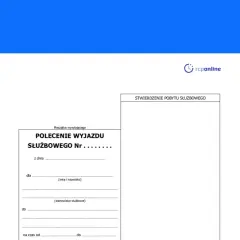 Formularz "Polecenie wyjazdu służbowego" z polami do wypełnienia, pytający czy delegacja jest obowiązkowa.