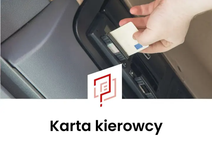 Dłoń wkłada kartę kierowcy do tachografu. To pwpw zwrot starej karty kierowcy.
