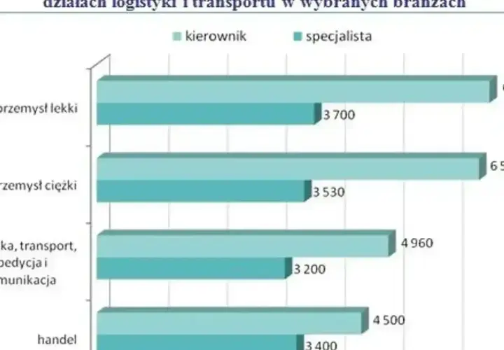 Zarobki w logistyce: kierownik zarabia więcej niż specjalista w handlu, przemyśle lekkim i ciężkim.