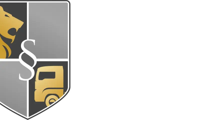 Herb z lwem, paragrafem i ciężarówką. sk1 gitd - symbol siły i prawa w transporcie.