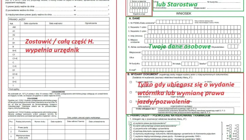 Gdy konczy sie waznosc prawa jazdy co zrobic? Wypełnij wniosek o wydanie wtórnika lub wymianę dokumentu.