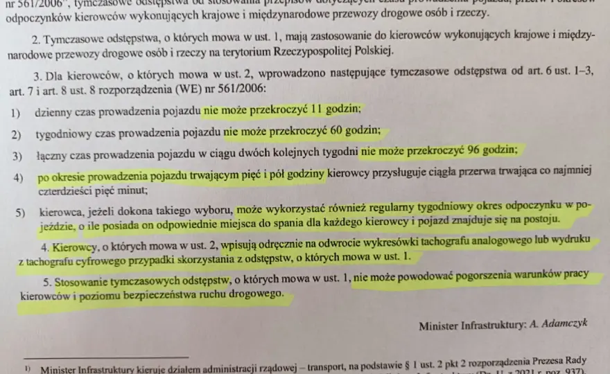 60 godzin pracy kierowcy w tygodniu - kiedy to legalne?